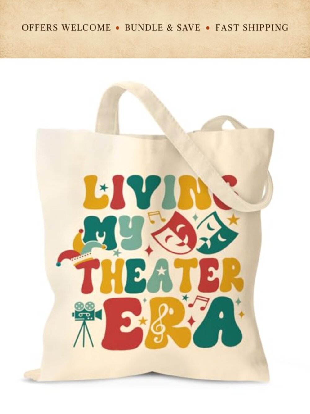 Canvas Tote Bag with Magnetic Snap Closure Zipper Inner Pocket